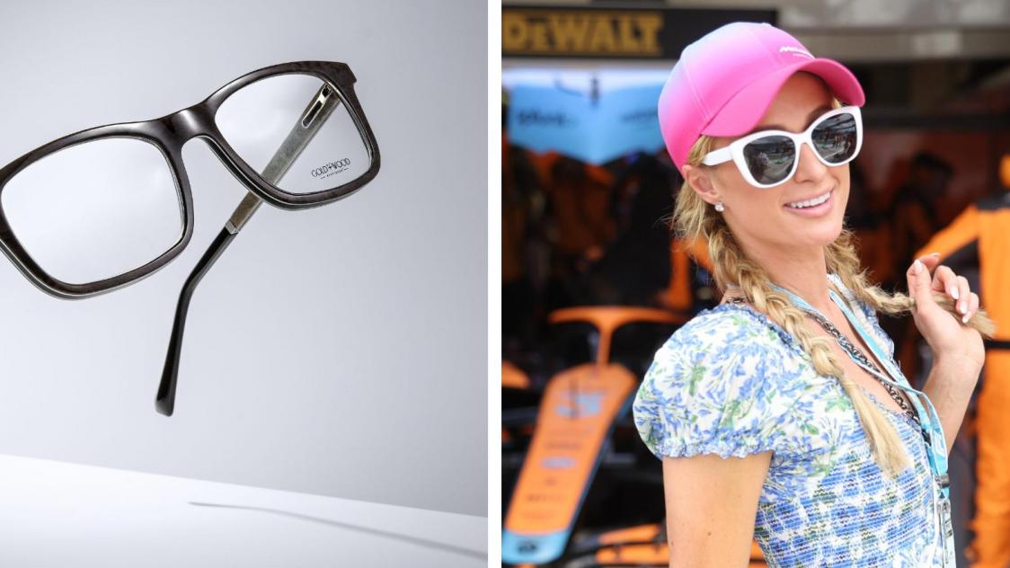 Gold and wood lunettes on sale